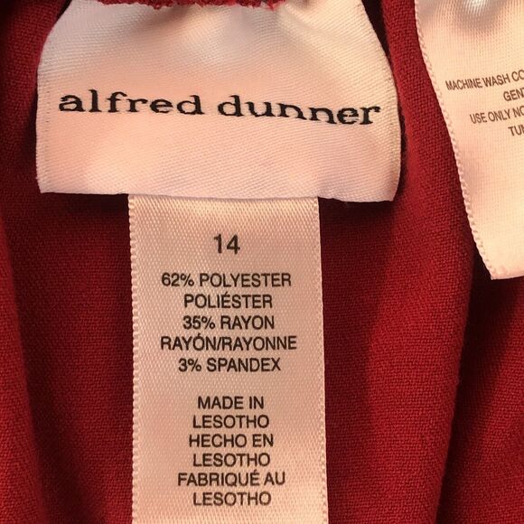 Alfred Dunner Womens Size 14 Red Pants Pockets - Picture 3 of 13